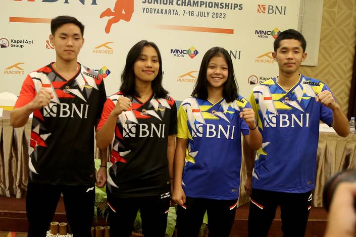Sejumlah pemain muda Indonesia yang akan berlaga pada Badminton Asia Junior Championship 2023 (Humas PP PBSI) Sejumlah pemain muda Indonesia yang akan berlaga pada Badminton Asia Junior Championship 2023 (Humas PP PBSI)