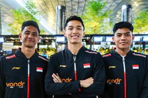 Alwi Farhan, Jonatan Christie, & Moh. Zaki Ubaidillah (Humas PP PBSI)