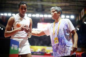 Pusarla V Sindhu & Irwansyah (Djarum Badminton/Edward Luhukay)