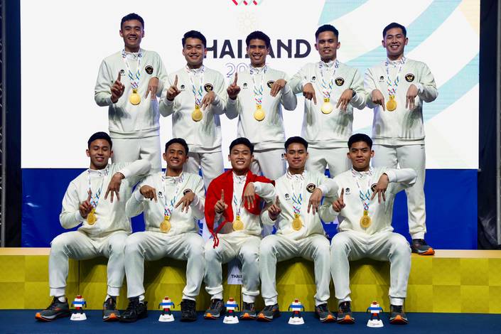 Tim beregu putra Indonesia raih medali emas SEA Games Thailand 2025 (Humas PP PBSI)