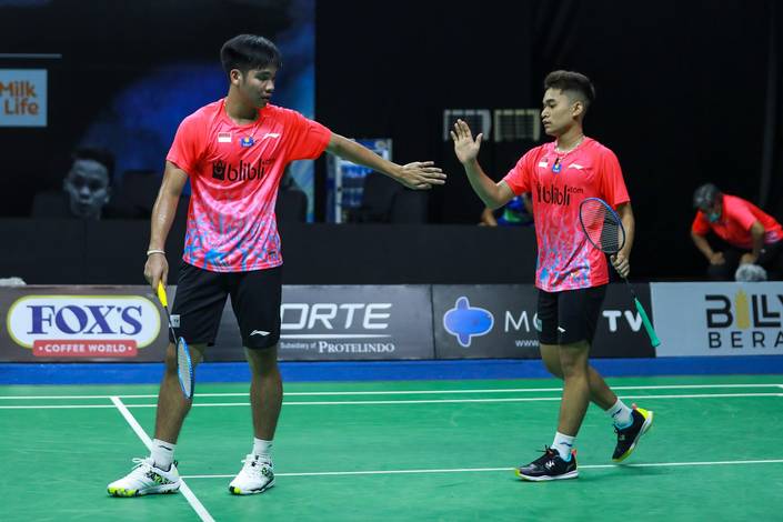 Daniel Marthin/Leo Rolly Carnando (Indonesia) saat berlaga di ajang Mola TV PBSI Thomas & Uber Cup Simulation 2020. Daniel Marthin/Leo Rolly Carnando (Indonesia) saat berlaga di ajang Mola TV PBSI Thomas & Uber Cup Simulation 2020.