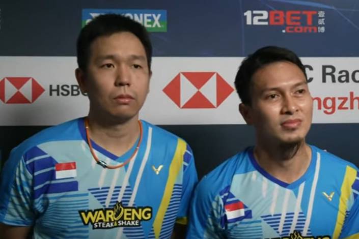 Hendra Setiawan & Mohammad Ahsan (Tangkapan Layar BWF TV) Hendra Setiawan & Mohammad Ahsan (Tangkapan Layar BWF TV)