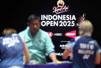 Salah satu pertandingan pada Indonesia Open 2025 (Djarum Badminton/Edward Luhukay)