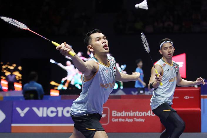 Fajar Alfian/Muhammad Rian Ardianto (Djarum Badminton/Edward Luhukay)