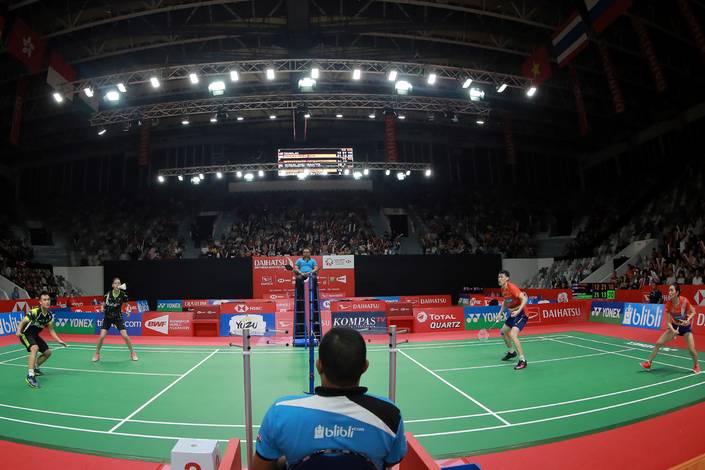 Salah satu pertandingan ganda campuran di Indonesia Masters 2019 (Djarum Badminton) Salah satu pertandingan ganda campuran di Indonesia Masters 2019 (Djarum Badminton)