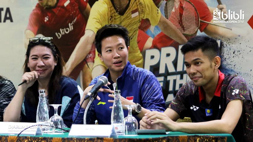 Liliyana Natsir di Konferensi Pers Blibli Indonesia Open 2018 Liliyana Natsir di Konferensi Pers Blibli Indonesia Open 2018