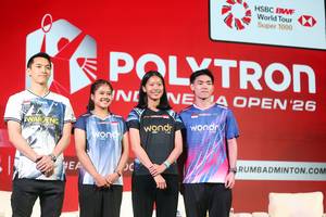 Jonatan Christie, Febi Setianingrum, Putri Kusuma Wardani, & Nikolaus Joaquin (Djarum Badminton/Edward Luhukay) Jonatan Christie, Febi Setianingrum, Putri Kusuma Wardani, & Nikolaus Joaquin (Djarum Badminton/Edward Luhukay)