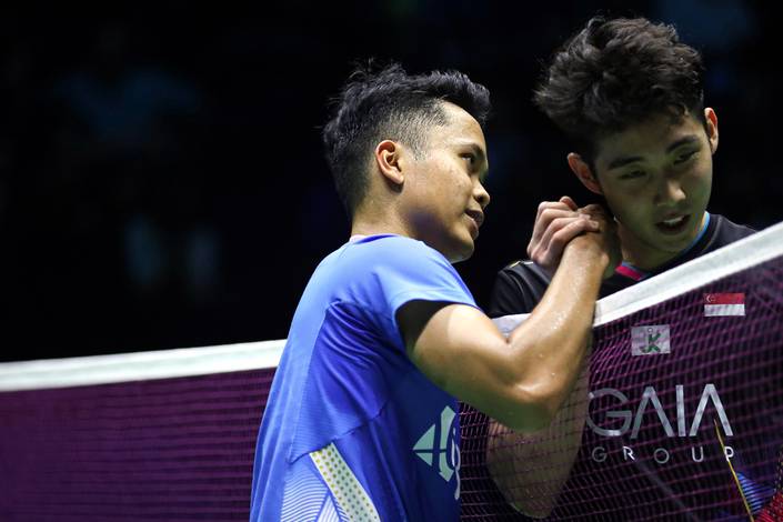 Anthony Sinisuka Ginting & Loh Kean Yew (Humas PP PBSI) Anthony Sinisuka Ginting & Loh Kean Yew (Humas PP PBSI)