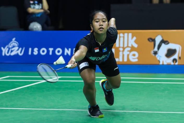 Aisyah Sativa Fatetani (tim Garuda) menghadang serangan. Aisyah Sativa Fatetani (tim Garuda) menghadang serangan.
