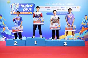 Podium Tunggal Remaja Putra HYDROPLUS Sirnas A Jateng 2026 (Djarum Badminton/Edward Luhukay) Podium Tunggal Remaja Putra HYDROPLUS Sirnas A Jateng 2026 (Djarum Badminton/Edward Luhukay)
