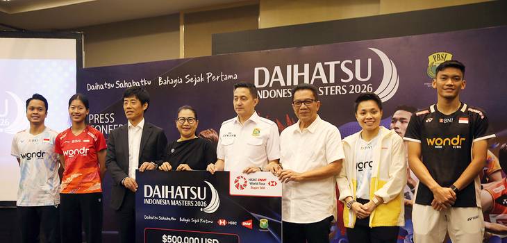 Sesi foto jumpa pers Indonesia Masters 2025 (Djarum Badminton/Haikal Musyaffa Tasdik) Sesi foto jumpa pers Indonesia Masters 2025 (Djarum Badminton/Haikal Musyaffa Tasdik)