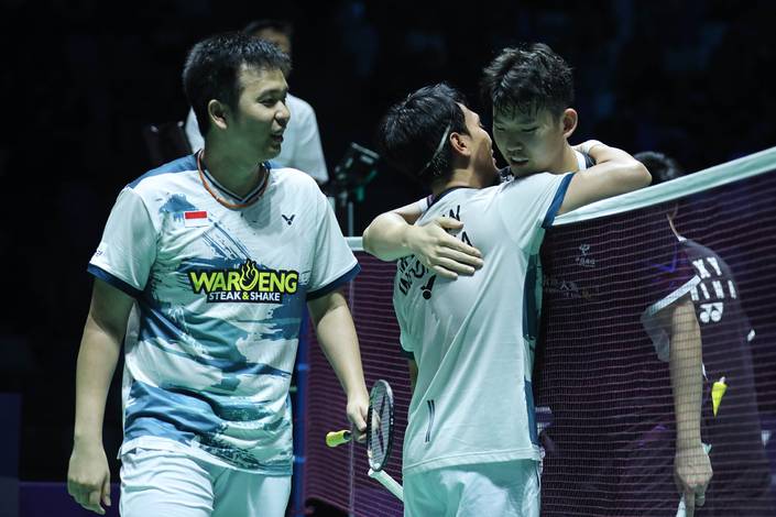 Mohammad Ahsan/Hendra Setiawan & Liu Yu Chen/Ou Xuan Yi (Humas PP PBSI) Mohammad Ahsan/Hendra Setiawan & Liu Yu Chen/Ou Xuan Yi (Humas PP PBSI)