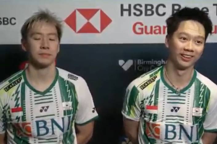 Marcus Fernaldi Gideon & Kevin Sanjaya Sukamuljo (Tangkapan Layar BWF TV) Marcus Fernaldi Gideon & Kevin Sanjaya Sukamuljo (Tangkapan Layar BWF TV)
