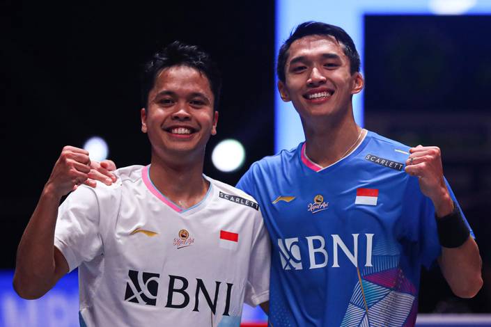 Anthony Sinisuka Ginting & Jonatan Christie (Humas PP PBSI) Anthony Sinisuka Ginting & Jonatan Christie (Humas PP PBSI)
