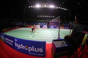 Pertandingan semifinal UDPI HYDROPLUS Sirnas B Sulteng 2026 (Djarum Badminton/Edward Luhukay)