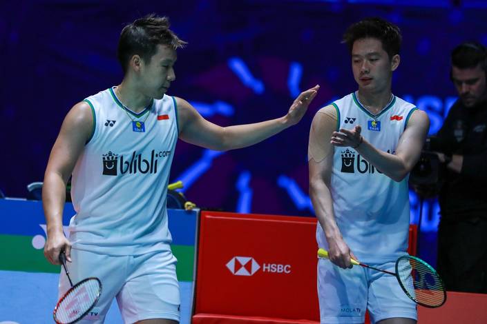 Kevin Sanjaya Sukamuljo/Marcus Fernaldi Gideon (Indonesia). Kevin Sanjaya Sukamuljo/Marcus Fernaldi Gideon (Indonesia).