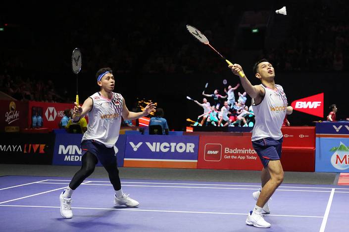Fajar Alfian/Muhammad Rian Ardianto (Djarum Badminton/Edward Luhukay)