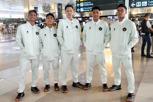 Indra Wijaya & skuad tunggal putra Indonesia pada SEA Games Thailand 2025 (Humas PP PBSI) Indra Wijaya & skuad tunggal putra Indonesia pada SEA Games Thailand 2025 (Humas PP PBSI)