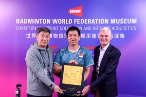 Handprint Hendra Setiawan untuk Museum Bulu Tangkis di China (Humas PP PBSI) Handprint Hendra Setiawan untuk Museum Bulu Tangkis di China (Humas PP PBSI)