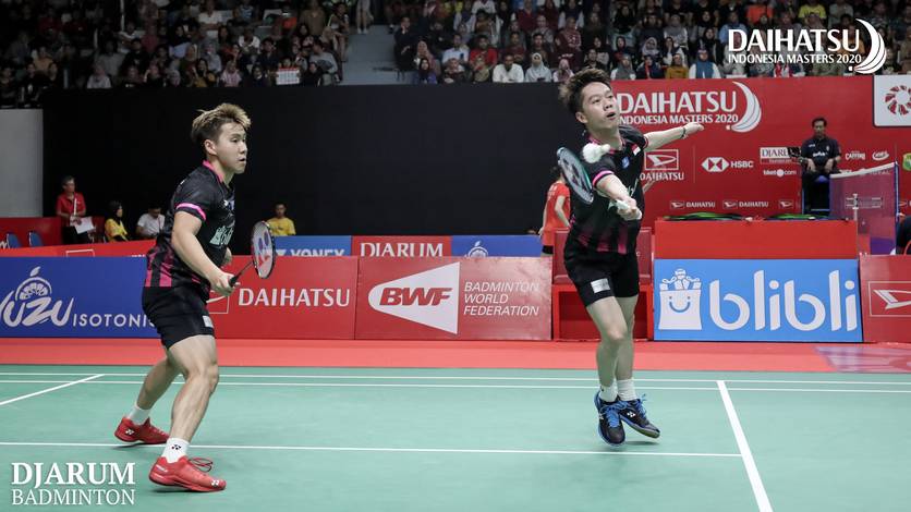 Kevin Sanjaya Sukamuljo/Marcus Fernaldi Gideon (Indonesia) mengembalikan shuttlecock. Kevin Sanjaya Sukamuljo/Marcus Fernaldi Gideon (Indonesia) mengembalikan shuttlecock.