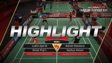 Lukhi Apri Nugroho/Nisak Puji Lestari(Berkat Abadi/Mutiara Cardinal Bandung) VS Adnan Maulana/Nadia Melati ( Jaya Raya Jakarta/Pertamina Fastron)