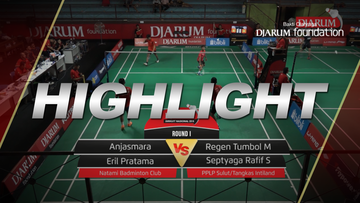 Anjasmara/Eril Pratama (Natami Badminton Club) VS Regen Tumbol M/Septyaga Rafif S (PPLP Sulut/Tangkas Intiland)