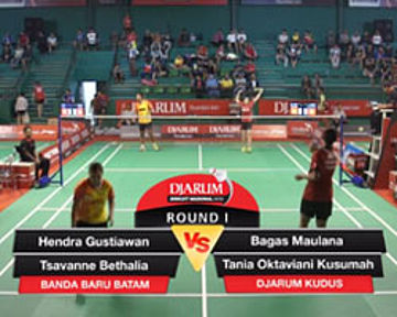 Bagas Maulana / Tania Oktaviani K. (Djarum Kudus) VS Hendra G. / Tsavanne B. (Banda Baru Batam)