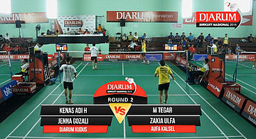 Kenas Adi/Jenna Gozali (Djarum Kudus) VS M Tegar/Zakia Ulfa (PB Aufa Kalsel)