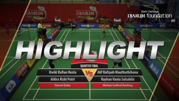 Dwiki Rafian Restu/Aldira Rizki Putri (Djarum Kudus) VS Alif Rafsyah Mauthuthihona/Rayhan Vania Salsabila (Mutiara Cardinal Bandung)