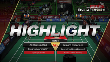 Adnan Maulana/Masita Mahmudin (Jaya Raya Jakarta) VS Reinard Dhanriano/Maretha Dea Giovani (Mutiara Cardinal Bandung)