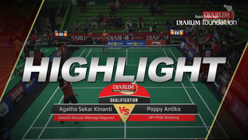 Agatha Sekar Kinanti P (Sekolah Khusus Olahraga Ragunan) VS Poppy Antika (UPI FPOK Bandung)