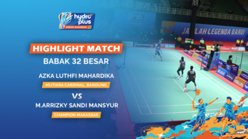 Highlight Match Day 2 - Azka Luthfi Mahardika (MUTIARA CARDINAL) VS Muhammad Arrizky Sandi Mansyur (Champion Makassar)