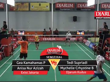 Gea Kamahamas Pratama Putra/Anisa Nur Azizah (PB. Exist Jakarta/PB. PRT Tasikmalaya) VS Tedi Supriadi/Mychelle Crhystine Bandaso (PB. Djarum Kudus)