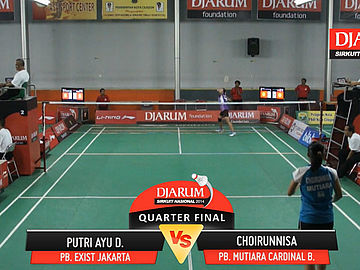 Choirunnisa (PB. Mutiara Cardinal Bandung) VS Putri Ayu Desiderianti (PB. Exist Jakarta)