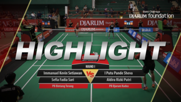 I Putu Pande Sheva/Aldira Rizki Putri (Djarum Kudus) VS Immanuel Kevin Setiawan/Sefia Fadia Sari (Bintang Terang)