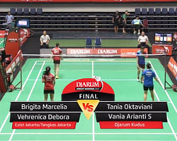 Brigita M/Vehrenica D (EXIST JAKARTA/TANGKAS JAKARTA) VS Tania O/Vania A (DJARUM KUDUS)