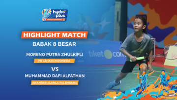 Highlight Match Day 4 - Moreno Putra Zhulkifli (CAHAYA INDONESIA BADMINTON CLUB) VS Muhammad Dafi Alfathan (ISKANDAR ALAMLA PALEMBANG)