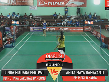 Linda Mutiara Pertiwi (PB MUTIARA CARDINAL BANDUNG) VS Anita Maya Damayanti (PPLP DKI JAKARTA)