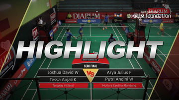 Joshua David Wardana/Tessa Anjali Karouw (Tangkas Intiland) VS Arya Julius Fernanda/Putri Andini W (Mutiara Cardinal Bandung)
