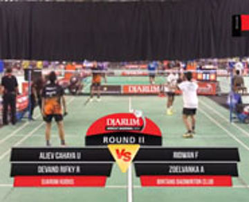 Aliev Cahaya/Devand Riefky (Djarum Kudus) VS Ridwan F/Zoelvanka A (Bintang Badminton Club)