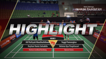 Yoggi Pamungkas/Helena Ayu Puspitasari (Djarum Kudus) VS Alif Rafsyah/Rayhan Vania Salsabila (Mutiara Cardinal Bandung)