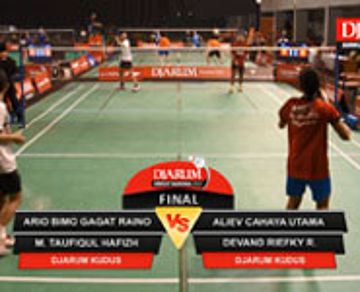 Aliev C/Devand R (PB Djarum Kudus) VS Ario Bimo/Muhammad T (PB Djarum Kudus) 