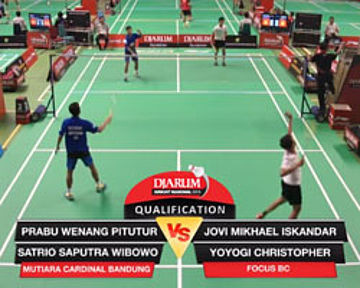 Prabu Wenang/Satrio Saputra (MUTIARA CARDINAL) VS Jovi Mikhael/Yoyogi Christopher (FOCUS BC)