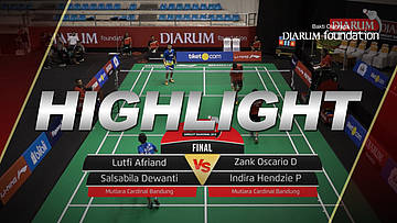 Lutfi Afriand/Salsabila Dewanti (Mutiara Cardinal Bandung) VS Zank Oscario Dewangga/Indira Hendzie P (Mutiara Cardinal Bandung)