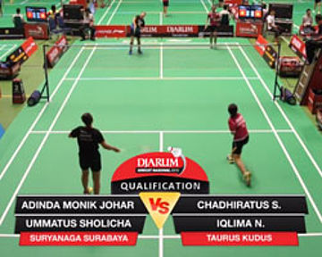 Adinda Monik/Ummatus Sholicha (SURYANAGA SURABAYA) VS Chadhiratus S/Iqliman N (TAURUS KUDUS)