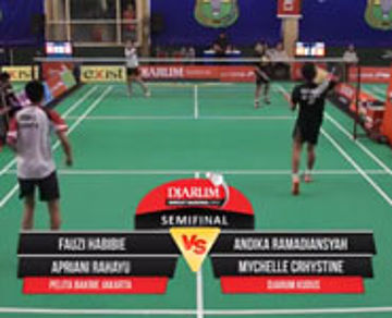 Fauzi H/Apriani R (Pelita Bakrie Jakarta) VS Andika R/Mychelle C (Djarum Kudus)