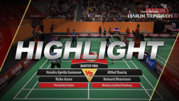 Hendra Aprida Gunawan/Rizko Asuro (Pertamina Fastron) VS Althof Baariq/Reinard Dhanriano (Mutiara Cardinal Bandung)