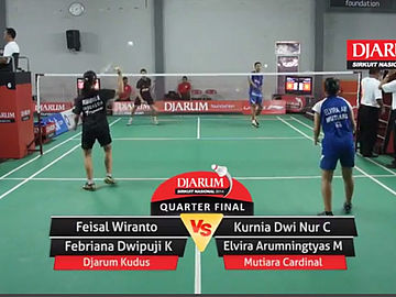 Feisal Wiranto/Febriana Dwipuji Kusuma (PB. Djarum Kudus) VS Kurnia Dwi Nur Cahyo/Elvira Arumningtyas Mayasari (PB. Mutiara Cardinal Bandung)