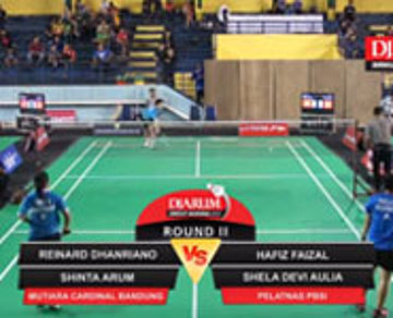 Reinard D/Shinta A (Mutiara Cardinal Bandung) VS Hafiz F/Shela D (Pelatnas PBSI)