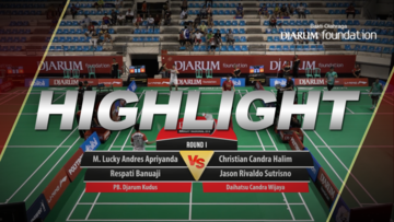 M. Lucky Andres Apriyanda/Respati Banuaji (Djarum Kudus) VS Christian Candra Halim/Jason Rivaldo Sutrisno (Daihatsu Candra Wijaya)